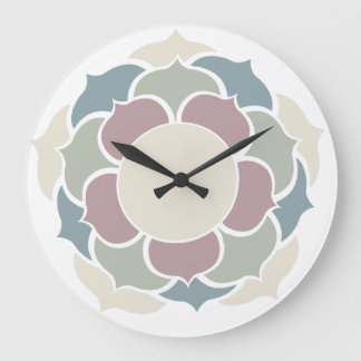 Lotus in pastell large clock