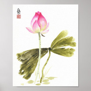 Lotus in Quiet Reflection Poster