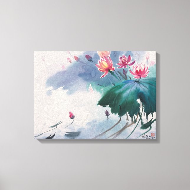 Lotus in the Pond Canvas Print (Front)