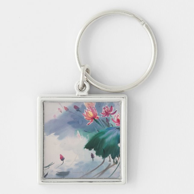 Lotus in the Pond Key Ring (Front)