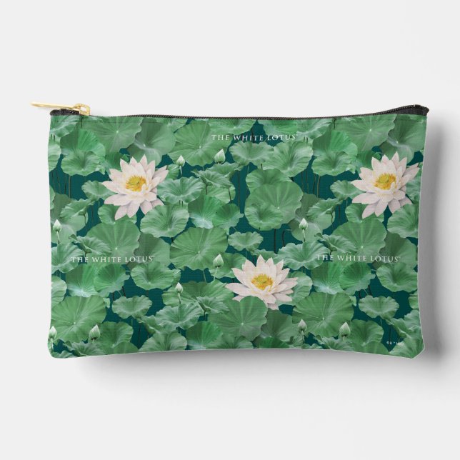 Lotus Lagoon Pattern - The White Lotus Accessory Pouch (Front)