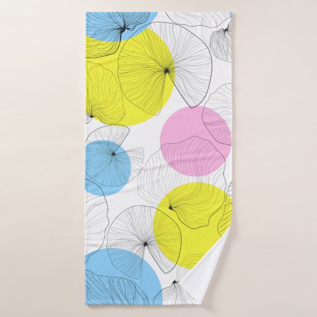 Lotus Leaves Colourful Spots Pattern Bath Towel (Bath Towel)