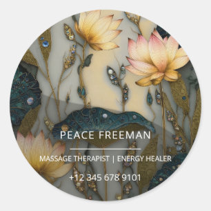 Lotus Light Awakening botanical Design Classic Round Sticker