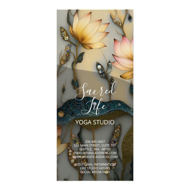 Lotus Light Awakening | botanical Design Rack Card (Back)