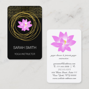 Lotus Lily Yoga Mindfulness Glitter Business Card