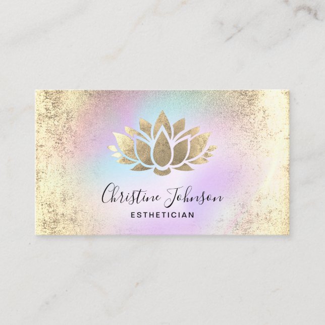 lotus logo pastel colours business card (Front)