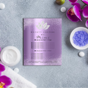 Lotus Makeup Beauty Salon Price List Spark Purple Flyer