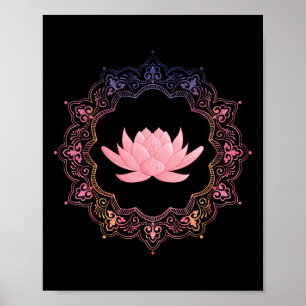 Lotus Mandala Circle Spiritual Yoga Poster