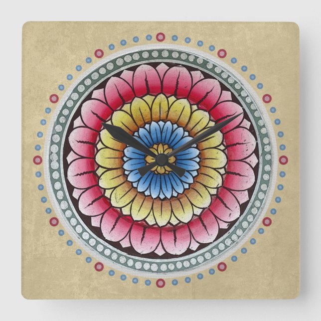 Lotus Mandala Clock  (Front)