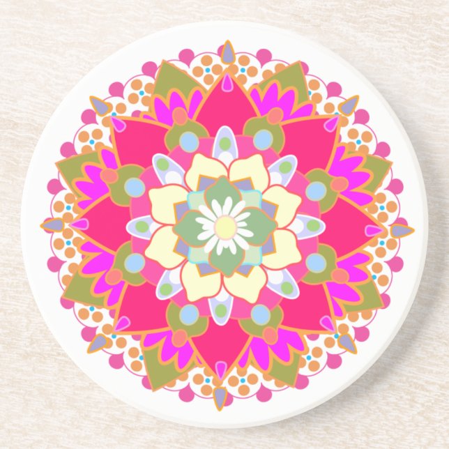 Lotus Mandala Coaster (Front)