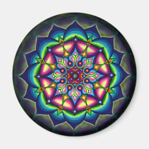 Lotus Mandala design By Rizzi DayO Knight Design Magnet