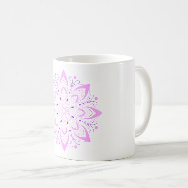 Lotus Mandala Design  Coffee Mug (Front Right)