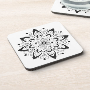 Lotus Mandala Design plastic coaster