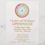 Lotus Mandala Health and Wellness Flyer<br><div class="desc">Beautifully and professionally designed featuring mandala inspired lotus flower. Om symbol centre in lotus. Original vector illustration by Maura Reed.</div>
