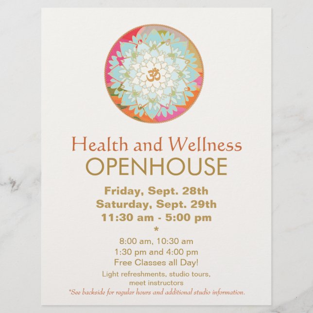 Lotus Mandala Health and Wellness Flyer (Front)