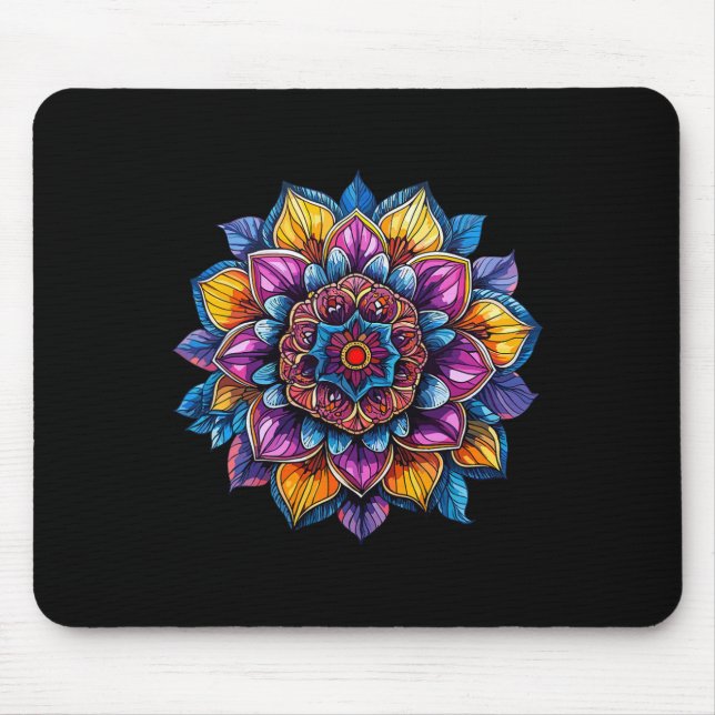 Lotus Mandala Sacred Geometry  Mouse Pad (Front)