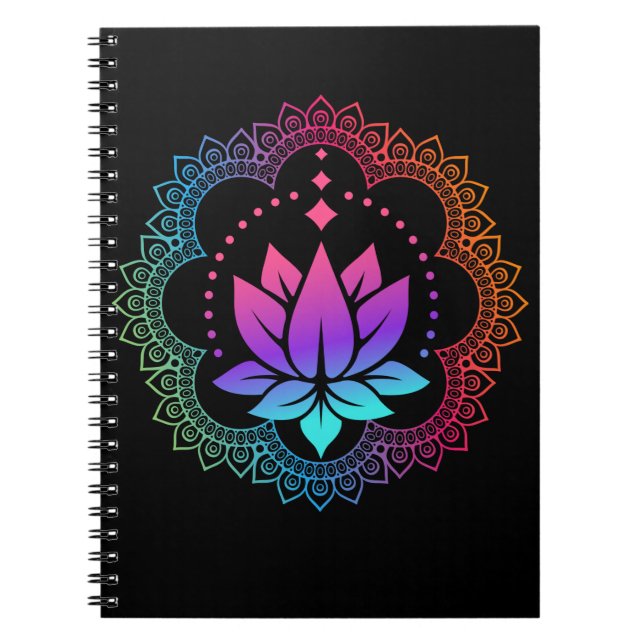Lotus Mandala Spiritual Reiki Master Yoga Chakra Notebook (Front)