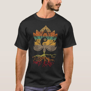 Lotus Mandala Yin Yang Sacred Geometry Spiritual T-Shirt