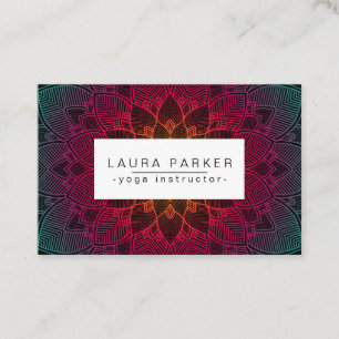 Lotus Mandala Yoga Instructor Meditation Holistic Business Card