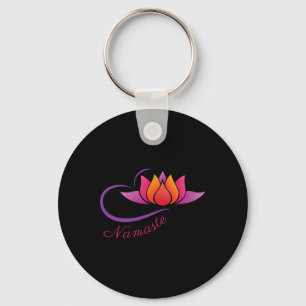 Lotus Namaste Yoga Key Ring
