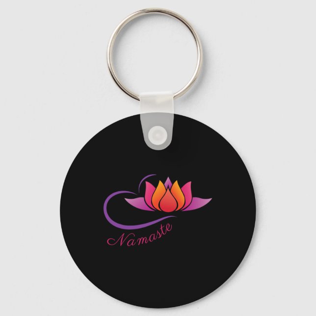 Lotus Namaste Yoga  Key Ring (Front)