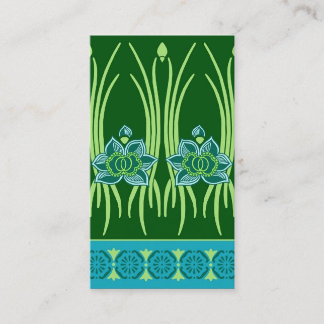 LOTUS NOUVEAU: BLUE GREEN SCENE BUSINESS CARD (Front)