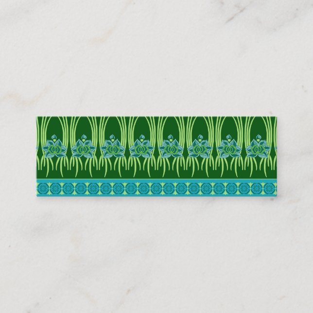 LOTUS NOUVEAU: BLUE GREEN SCENE MINI BUSINESS CARD (Front)