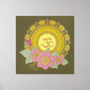 Lotus Of The OM - Wrapped Canvas