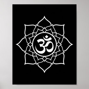 Lotus Ohm Om Symbol Yoga Beginners Meditation Desi Poster
