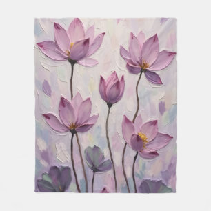 Lotus – Oil Painting Fleece Blanket