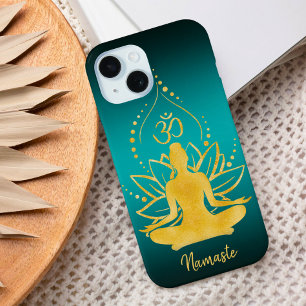 Lotus & Om – Personalised Name Minimalist iPhone 15 Case