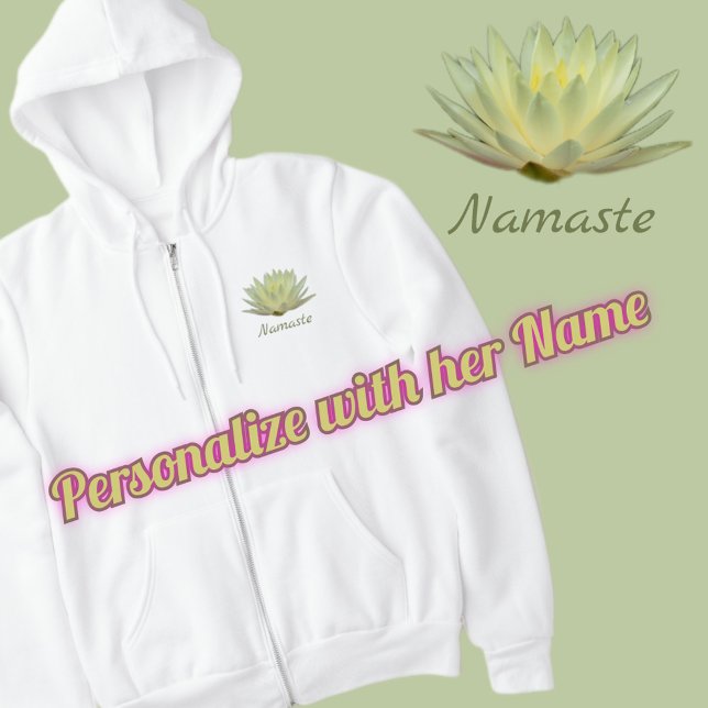 Lotus Pastel Yellow Waterlily Floral Namaste Hoodie (Creator Uploaded)