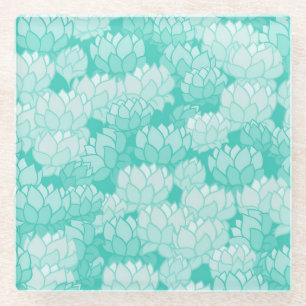 Lotus pattern 2 glass coaster