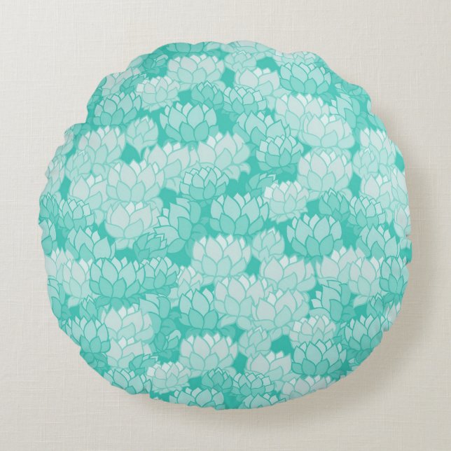 Lotus pattern 2 round cushion (Front)