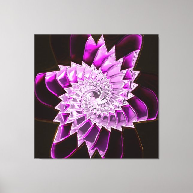 Lotus Pattern Glass Art 1A Canvas Print (Front)