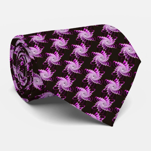 Lotus Pattern Glass Art 1A Tie (Rolled)