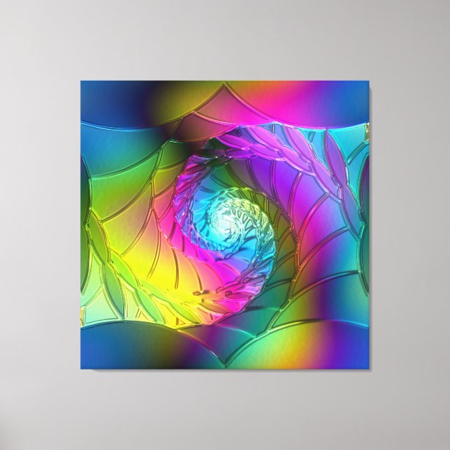 Lotus Pattern Glass Art 2A Canvas Print (Front)