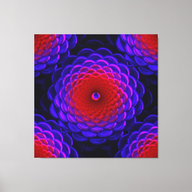 Lotus Pattern Glass Art 3B Canvas Print (Front)