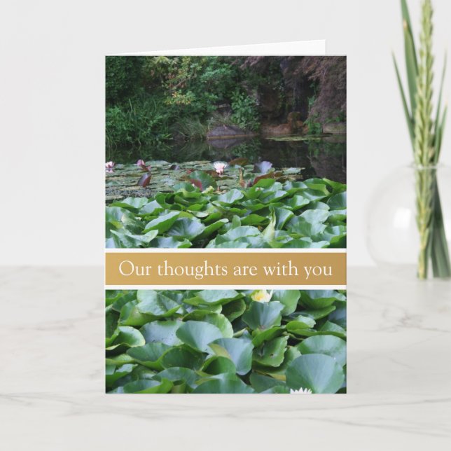 Lotus Peaceful Garden Condolences Sympathy Card (Front)
