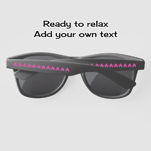 Lotus petal pink pattern and text sunglasses