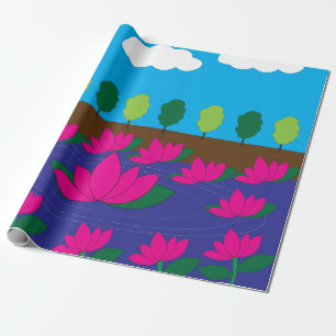 Lotus Pink Lotus Flower  Wrapping Paper