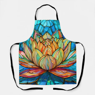 Lotus pink stained glass apron