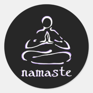 Lotus Pose Namaste Yoga Mediation Classic Round Sticker