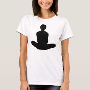 Lotus position in black graphic T-Shirt