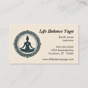Lotus Position in Mandala Yoga Teacher Business Card