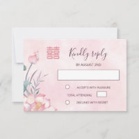 Lotus Red Chinese Wedding RSVP