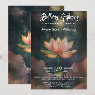 Lotus Rising   Soft Watercolor Design Invitation