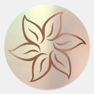 Lotus Rose Gold Blush Metallic Mandala Ornament Classic Round Sticker