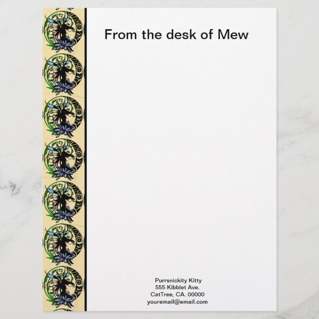 Lotus Shadow Fairy Custom Letterhead (Front)