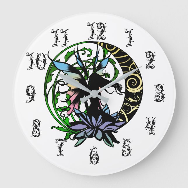 Lotus Shadow Fairy Large Clock (Front)